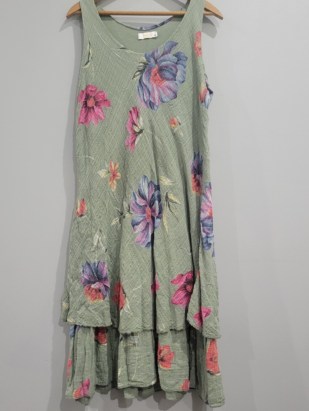 Me & Gee ❤️ Made In Italy 100% Linen Floral Dress S/M